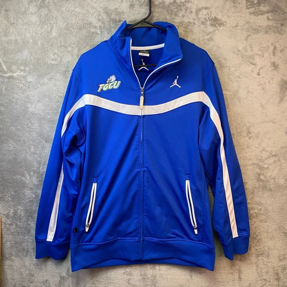Jordan Mens FGCU Eagles Dri-FIT Full Zip Track Jacket Blue White Small Jumpman